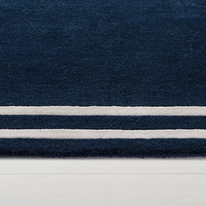 Safavieh Lauren Hand-Tufted Navy And Ivory Area Rug, 70% Wool 30% Viscose, Plush 3/8" Pile, Artisan Craftsmanship 8'-0" x 10'-0" LRL6953N-8