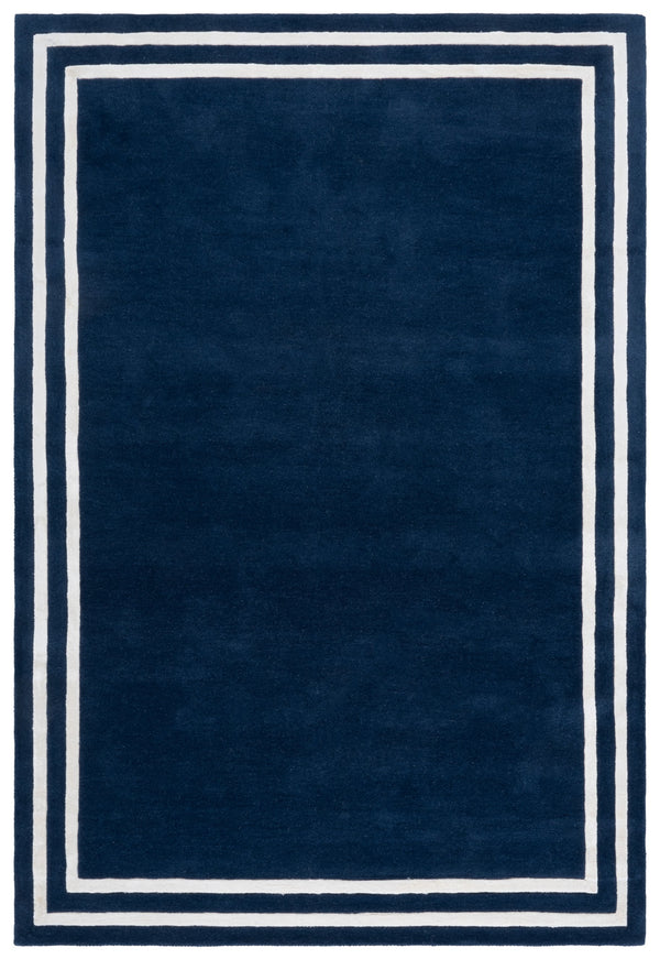 Safavieh Lauren Hand-Tufted Navy And Ivory Area Rug, 70% Wool 30% Viscose, Plush 3/8" Pile, Artisan Craftsmanship 8'-0" x 10'-0" LRL6953N-8