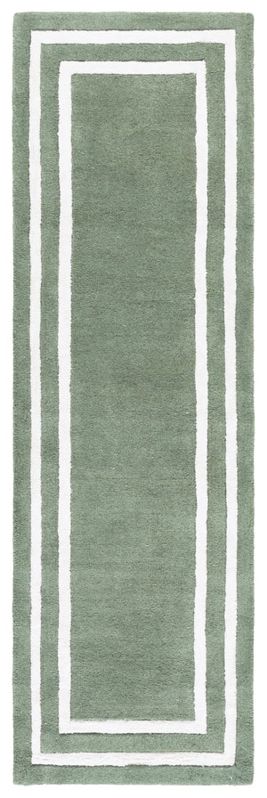 Safavieh Lauren Hand‑Tufted Light Green Wool‑Viscose Area Rug With Ivory Border — Plush Low‑Profile Luxury 6'-0" x 9'-0" LRL6953W-6