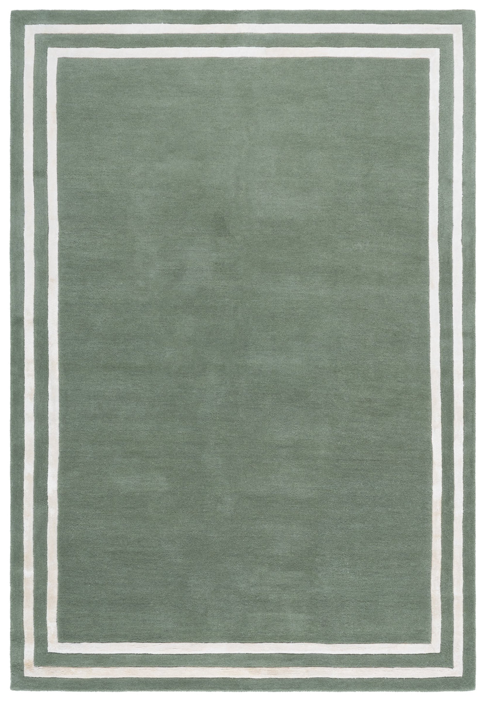 Safavieh Lauren Hand-Tufted Light Green Runner Rug In Ivory Border — Wool-Viscose Blend, Plush Low Pile Elegance 2'-3" x 8'-0" LRL6953W-28