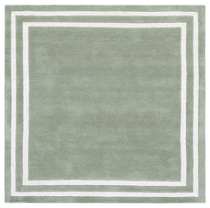 Safavieh Lauren Hand-Tufted Light Green Ivory Rug — Wool-Viscose Blend, Double Border, Low Plush Elegance 6'-0" x 6'-0" LRL6953W-6SQ