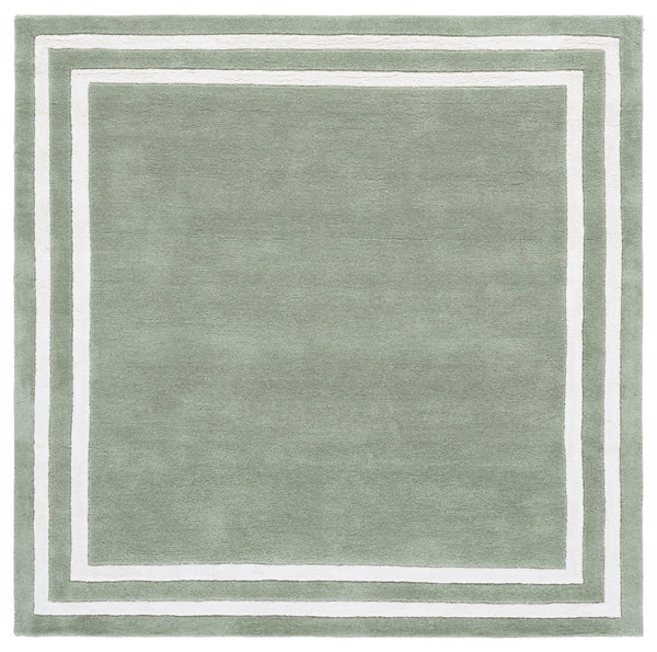 Safavieh Lauren Hand-Tufted Light Green And Ivory Area Rug, 70% Wool 30% Viscose, Low Pile, Artisanal Luxe 9'-0" x 12'-0" LRL6953W-9