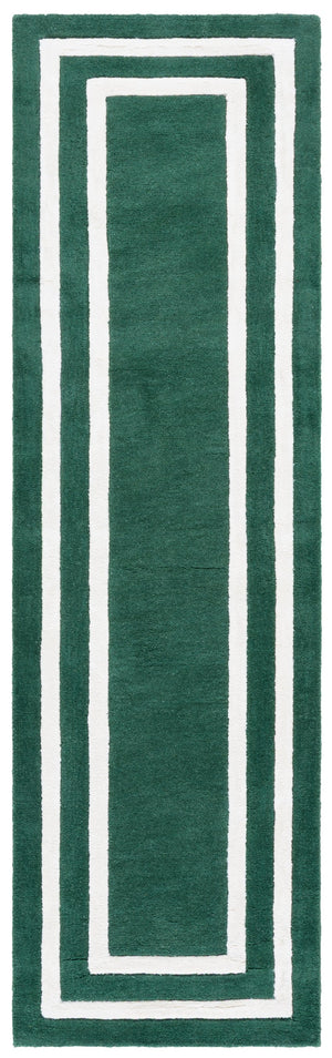 Safavieh Lauren Hand-Tufted Green & Ivory Square Rug With Wool-Viscose Sheen, Classic Double Border Elegance 6'-0" x 6'-0" LRL6953Y-6SQ