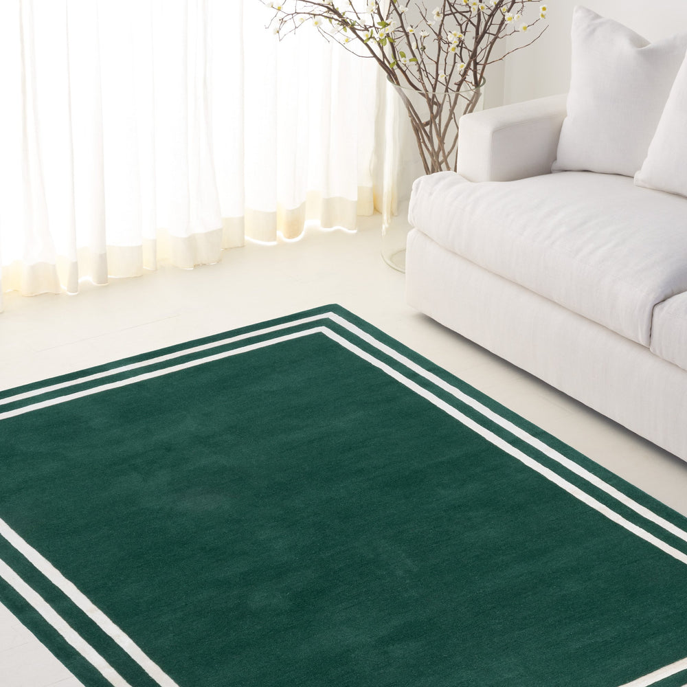 Safavieh Lauren Hand-Tufted Green And Ivory Area Rug, Wool-Viscose Blend, Plush 3/8" Pile, Timeless Elegance 4'-0" x 6'-0" LRL6953Y-4