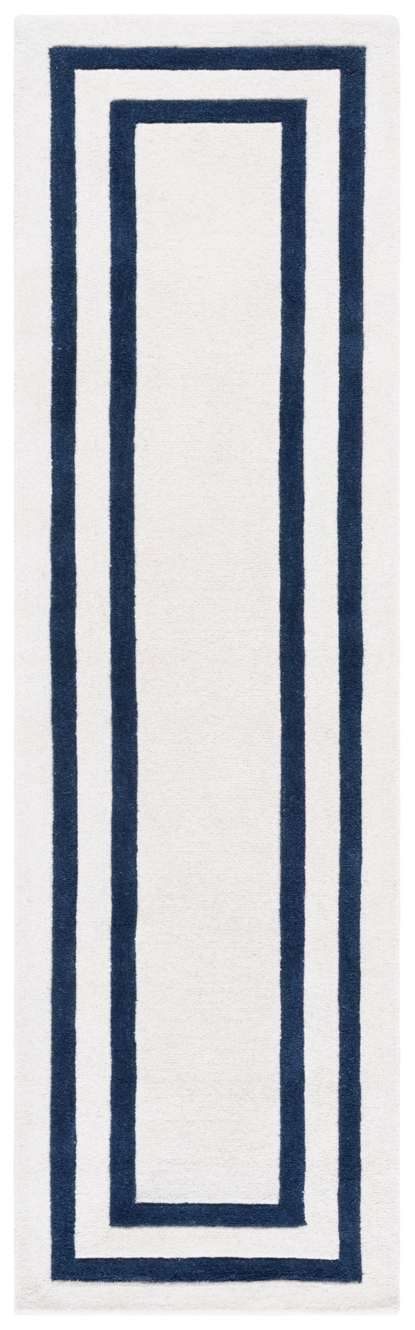 Safavieh Lauren Hand‑Tufted Ivory And Navy Area Rug 5X8 — Wool‑Cotton Blend, Coastal Elegance, Durable Plush 6'-0" x 9'-0" LRL6954A-6