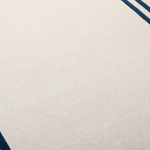 Safavieh Lauren Hand-Tufted Ivory And Navy Runner Rug, Coastal Border Motif, Wool-Cotton Blend, Durable 2'-3" x 8'-0" LRL6954A-28