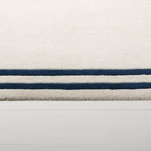 Safavieh Lauren Hand-Tufted Ivory And Navy Wool-Cotton Rug, Plush 3/8" Pile, Coastal-Classic Elegance 4'-0" x 6'-0" LRL6954A-4