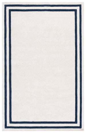 Safavieh Lauren Hand-Tufted Ivory And Navy Wool-Cotton Rug — Low-Pile Plush Comfort, Coastal Contemporary Style 9'-0" x 12'-0" LRL6954A-9