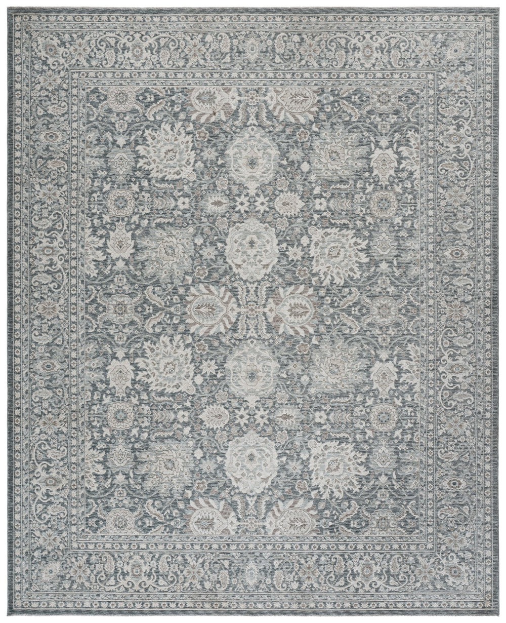 Safavieh Lauren Transitional Dark Grey & Ivory Area Rug — Low Pile Power-Loomed Polyester Sheen, Durable Elegance 8'-0" x 10'-0" LRL900H-8