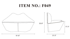 Kiss Loveseat in Red LS010-RD Manhattan Comfort