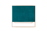 Manhattan Comfort Trillium Mid-Century Modern Loveseat Aqua Blue and Gold LS016-TL