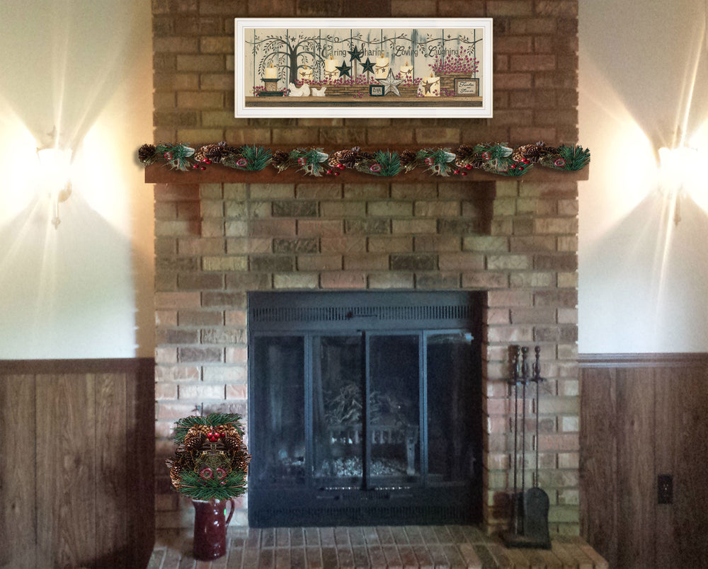English Elm "willow Tree Shelf" Linda Spivey Folk Art Framed Print for Farmhouse Cottage Walls B06786144