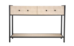 Jamie Young Co. Cassius Faux Shagreen 2-drawer Console, Taupe Taupe Metal, Iron,Mdf,Pvc, Faux Shagreen Ls20casscota