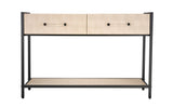 Cassius Luxe Faux Shagreen 2-Drawer Console Table - Elegant Design with Acrylic Pulls & Metal Legs