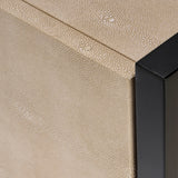 Jamie Young Co. Cassius Faux Shagreen 1-drawer Side Table, Taupe Taupe Metal, Iron,Mdf,Pvc, Faux Shagreen Ls20cassstta