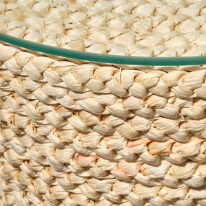 Jamie Young Co. Grain Braided Side Accent Table Natural Corn Husk,Plywood,Tempered Glass Ls20graistna