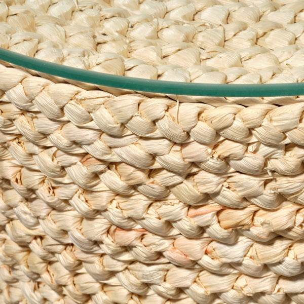 Jamie Young Co. Grain Braided Side Accent Table Natural Corn Husk,Plywood,Tempered Glass Ls20graistna