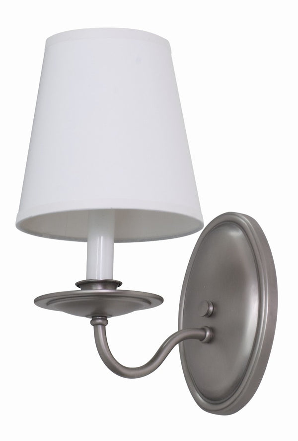 House of Troy Lake Shore Transitional Wall Sconce Satin Pewter Metal for Hallways and Bedrooms LS217-SP