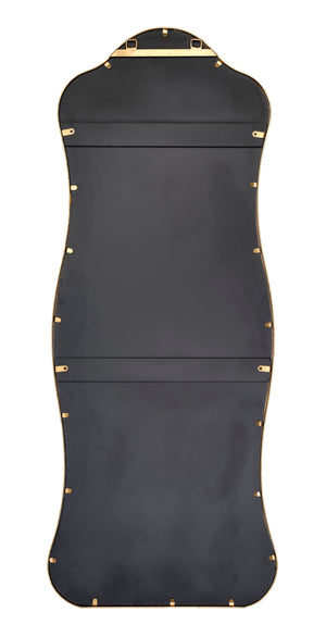 Jamie Young Co. Aurora Wavy Iron Floor Mirror, Antique Brass Antique Brass Metal, Iron,Mdf,Mirror Ls6aurorfmab