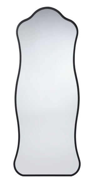 Jamie Young Co. Aurora Wavy Iron Floor Mirror, Black Black Metal, Iron,Mdf,Mirror Ls6aurorfmbk