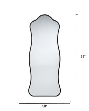 Jamie Young Co. Aurora Wavy Iron Floor Mirror, Black Black Metal, Iron,Mdf,Mirror Ls6aurorfmbk
