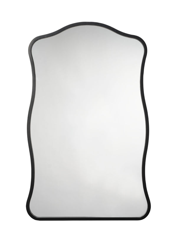 Jamie Young Co. Aurora Wavy Iron Wall Mirror, Black Black Metal, Iron,Mdf,Mirror Ls6aurormibk