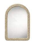 Grain Hand-Woven Corngrass Wall Mirror - Elegant Arched Design with Natural Finish for Coastal Décor