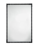 Particle Iron Rectangle Wall Mirror - Elegant Satin Black Frame for Versatile Home Décor Style