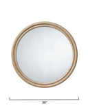 Jamie Young Co. Riley Wood Round Wall Mirror Natural Mdf,Mirror Ls6rileymina