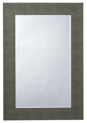 Jamie Young Co. Structure Faux Shagreen Beveled Rectangular Wall Mirror for Vanity Accent and Home Decor Grey LS6STRURECGR