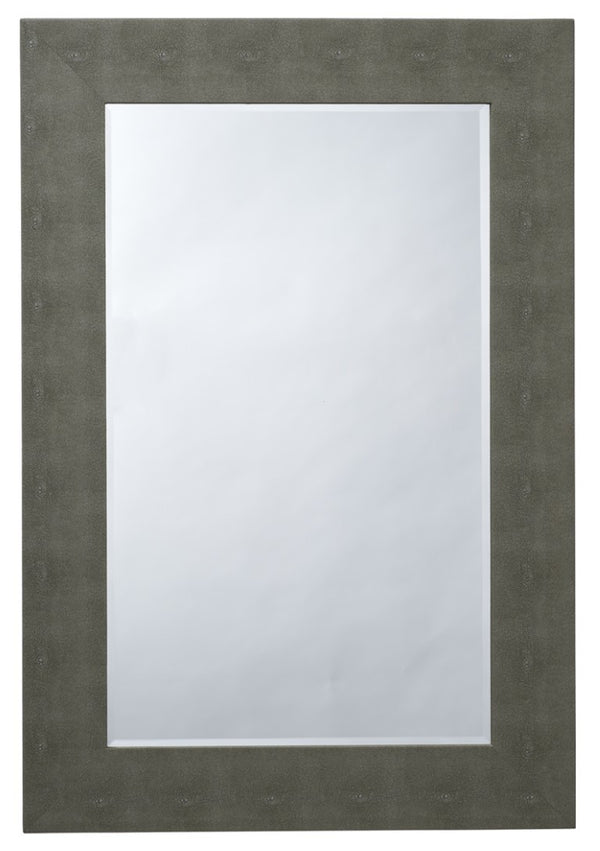Jamie Young Co. Structure Faux Shagreen Beveled Rectangular Wall Mirror for Vanity Accent and Home Decor Grey LS6STRURECGR