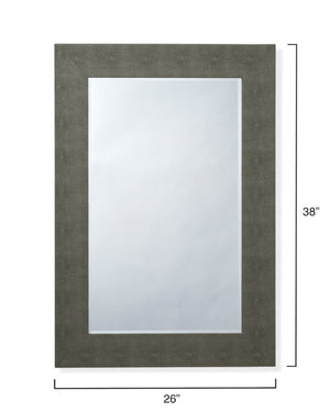Structure Faux Shagreen Beveled Rectangular Wall Mirror for Vanity Accent and Home Decor
