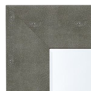 Structure Faux Shagreen Beveled Rectangular Wall Mirror for Vanity Accent and Home Decor