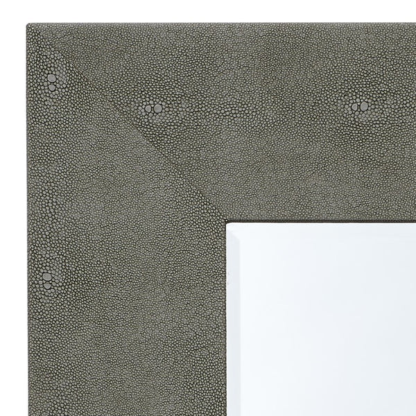 Structure Faux Shagreen Beveled Rectangular Wall Mirror for Vanity Accent and Home Decor