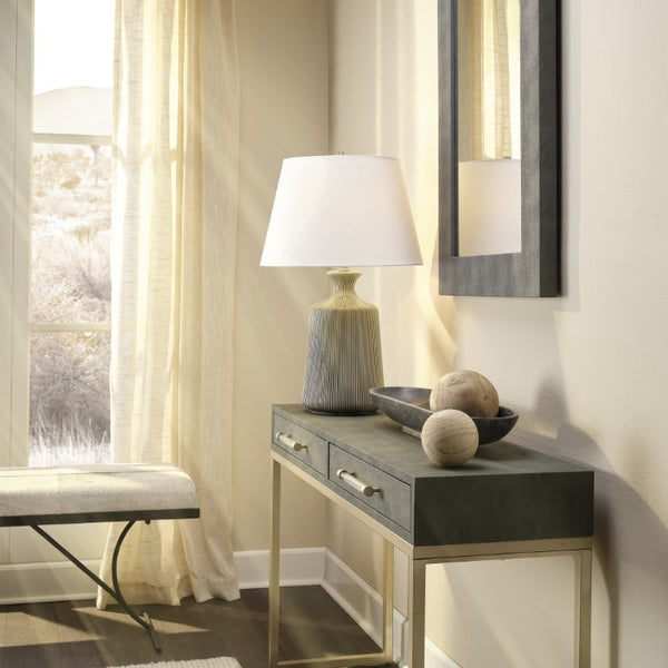 Structure Faux Shagreen Beveled Rectangular Wall Mirror for Vanity Accent and Home Decor