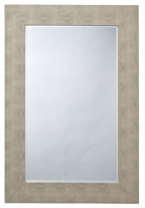 Structure Faux Shagreen Beveled Rectangular Wall Mirror for Vanity Accent and Home Decor