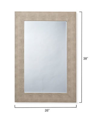 Structure Faux Shagreen Beveled Rectangular Wall Mirror for Vanity Accent and Home Decor