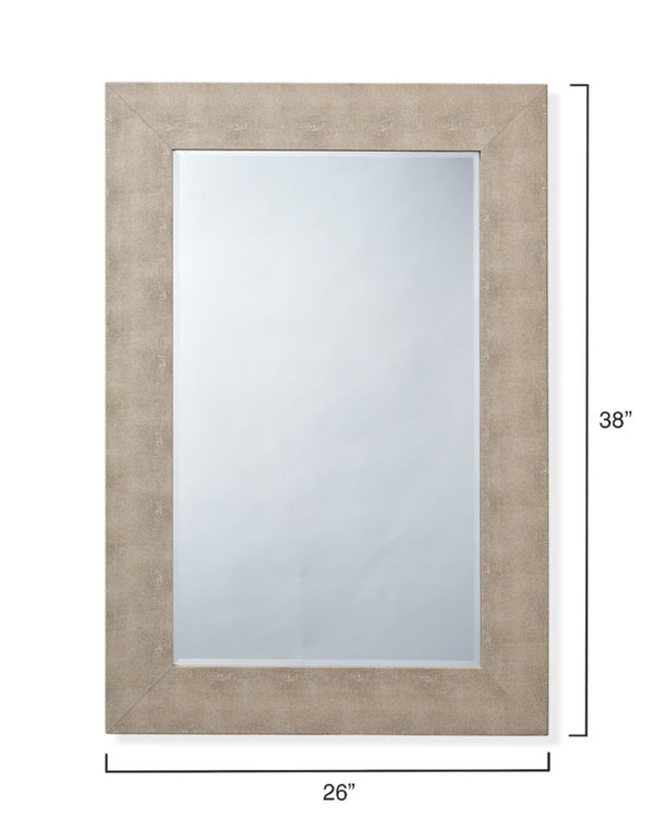 Structure Faux Shagreen Beveled Rectangular Wall Mirror for Vanity Accent and Home Decor