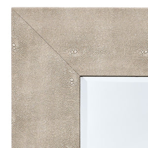 Structure Faux Shagreen Beveled Rectangular Wall Mirror for Vanity Accent and Home Decor