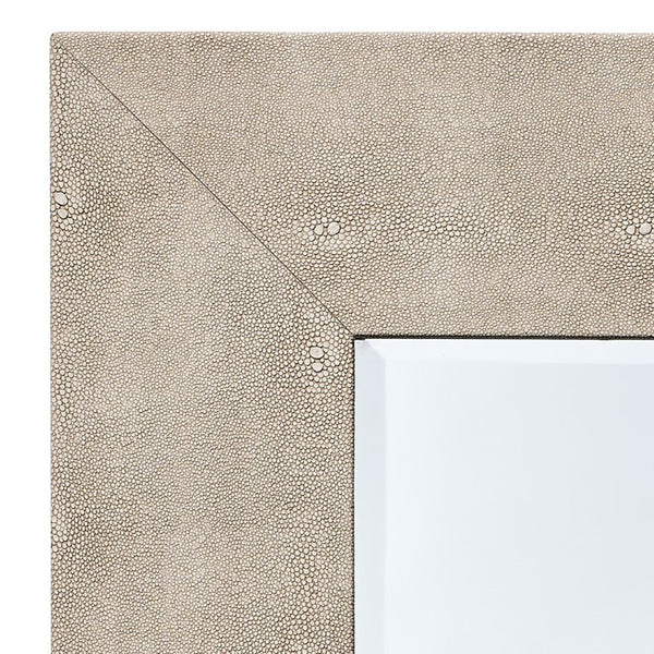 Structure Faux Shagreen Beveled Rectangular Wall Mirror for Vanity Accent and Home Decor