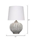 Jamie Young Co. Reef Ceramic Table Lamp With Linen Shade Grey Ceramic Ls9reeftlgr