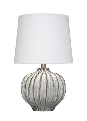 Jamie Young Co. Reef Ceramic Table Lamp With Linen Shade Grey Ceramic Ls9reeftlgr