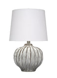 Jamie Young Co. Reef Ceramic Table Lamp With Linen Shade Grey Ceramic Ls9reeftlgr