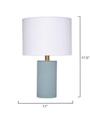 Jamie Young Co. Roman Leather Table Lamp With Linen Shade, Blue Blue Polyresin,Leather Ls9romantlbl