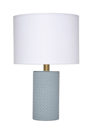 Jamie Young Co. Roman Leather Table Lamp With Linen Shade, Blue Blue Polyresin,Leather Ls9romantlbl