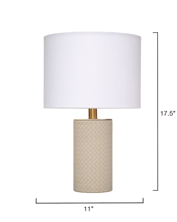 Jamie Young Co. Roman Leather Table Lamp With Linen Shade, Grey Grey Polyresin,Leather Ls9romantlgr