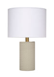 Jamie Young Co. Roman Leather Table Lamp With Linen Shade, Grey Grey Polyresin,Leather Ls9romantlgr