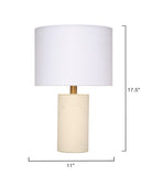 Jamie Young Co. Roman Leather Table Lamp With Linen Shade, White Cream Polyresin,Leather Ls9romantlwh