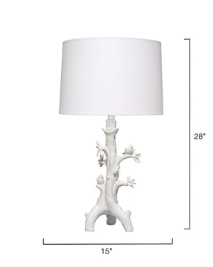 Jamie Young Co. Sycamore Resin Table Lamp With Linen Shade White Resin Ls9sycamtlwh