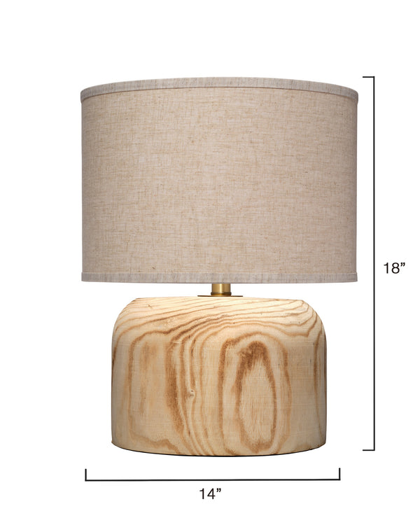 Jamie Young Co. Timber Table Lamp With Linen Shade Natural Paulownia Wood Ls9timberlna